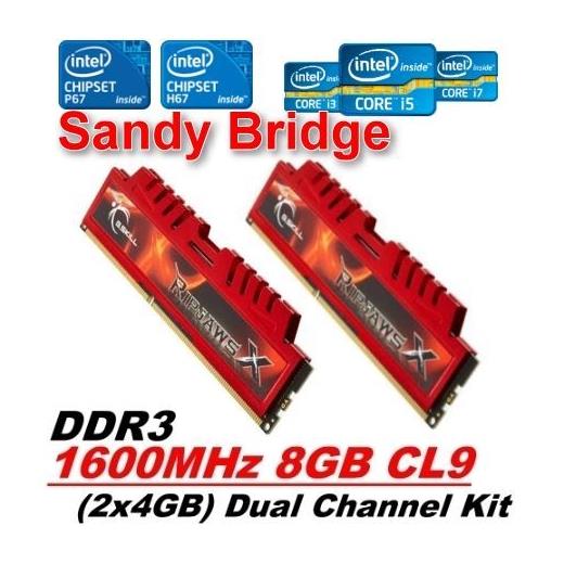 Gskill RipjawsX DDR3-1600Mhz CL9 8GB (2x4GB) DUAL (9-9-9-24) 1.5V F3-12800CL9D-8GBXL