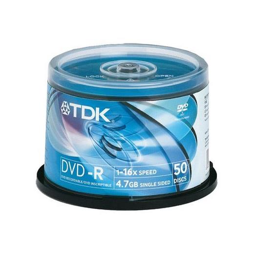 TDK DVD-R 4.7GB 16X 50 Cakebox