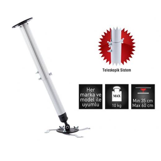 Goldmaster AS-3730 Teleskopik Projeksiyon Askı Aparatı