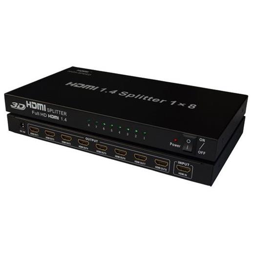BS-108 Beek 8’li Hdmi Video Çoklayıcı (Splitter), 225MHz, Hdmi 1.3b uyumlu, Maksimum çözünürlük 1080i ve 1080p  