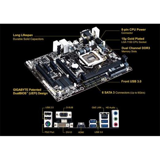 Gigabyte H97M-HD3 Intel 1150P DDR3 S+V+GL mATX