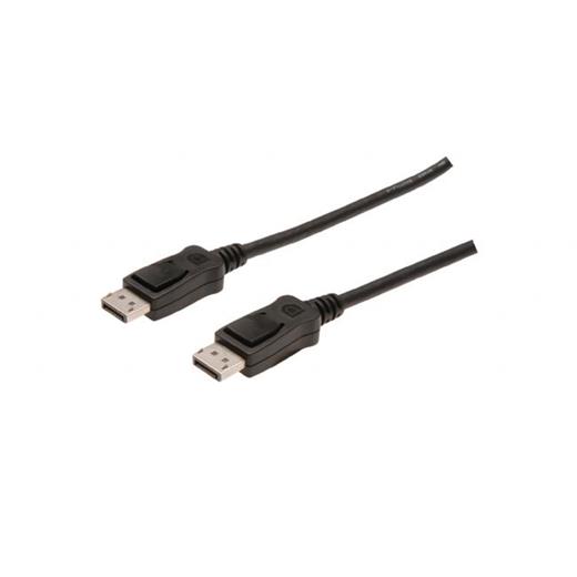 AK-340100-050-S DisplayPort Bağlantı Kablosu, DP Erkek - DP Erkek, 5 metre, kilit mekanizmalı, DP, 1.2 uyumlu, UL, siyah renk