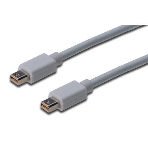 AK-340101-030-W DisplayPort Bağlantı Kablosu, mini DP Erkek - mini DP Erkek, 3 metre, DP 1.1a standardı ile uyumlu, UL, beyaz renk