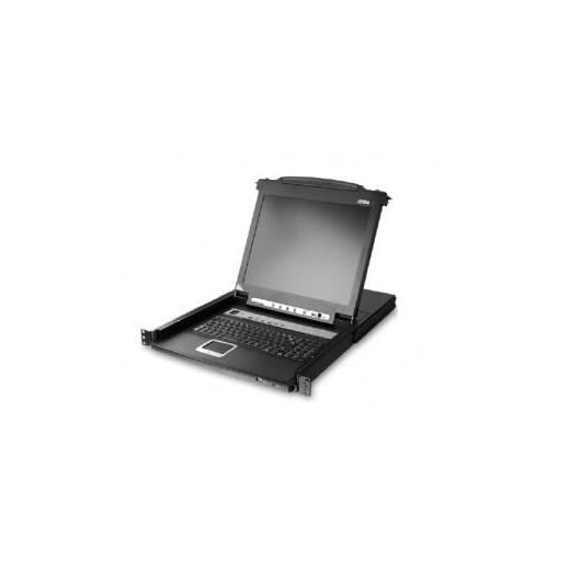 ATEN-CL5708MT Sürgülü Kasaya Sahip, 17" LCD Ekran, Touchpad’i ve Türkçe Klavye'si Bulunan 8 Port PS/2-USB KVMP™ (Periferi/ Çevre Cihazlarla (USB) Bağlantı Kurabilir) Switch,  İlave Konsol Girişli (8 Port Slideaway™ LCD KVMP Switch)