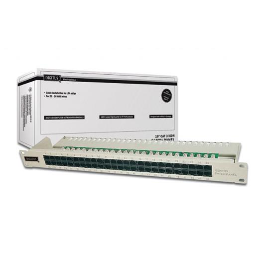 DN-91350-1 Digitus 19 Inch 50 port CAT-3 ISDN Patch Panel, Zırhsız 