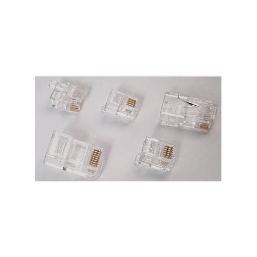 A-MO 8/8 SR 50 Modüler Fiş, Cat. 5E, RJ45, 8P8C, Zırhsız (Unshielded), Yuvarlak Kablo Tipi, Altın Kaplama, Kontak Kalınlığı 50 microinch