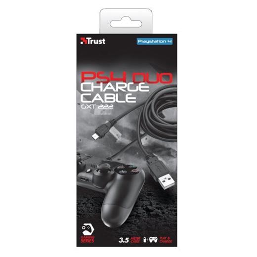 Trust GXT 222 PS4 Çift Bağlantı ve Şarj Kablosu