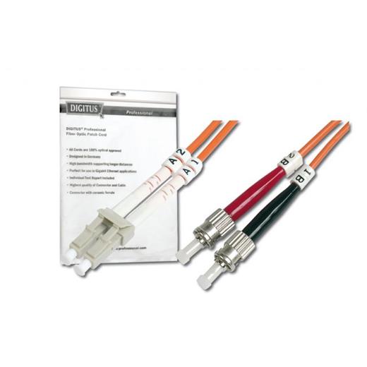 DK-2531-03 Digitus LC-ST Fiber Optik Patch Kablo, 3 metre, Multimode, Duplex, 50/125