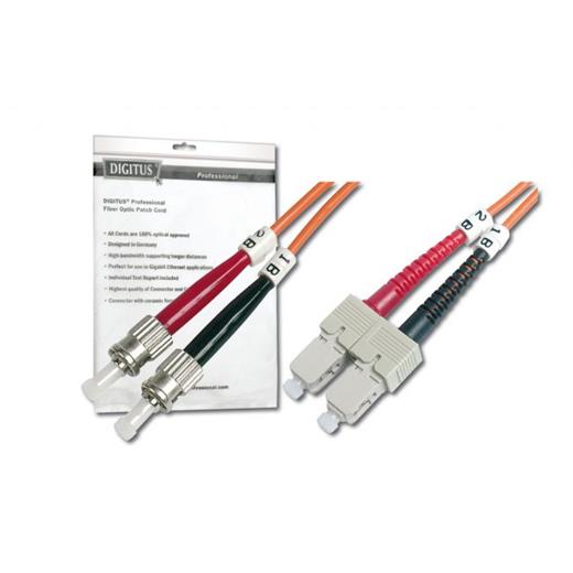 DK-2512-01 Digitus ST-SC Fiber Optik Patch Kablo, 1 metre, Multimode, Duplex, 50/125 