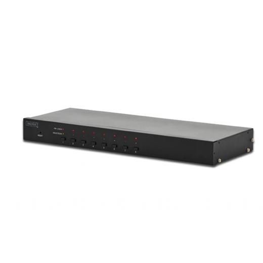 DS-23200-1 Digitus 8 portlu Combo PS/2 ve USB KVM (Keyboard/Video Monitor/Mouse) Switch, OSD fonksiyonlu, Kabin Tipi, KVM bağlantı kab