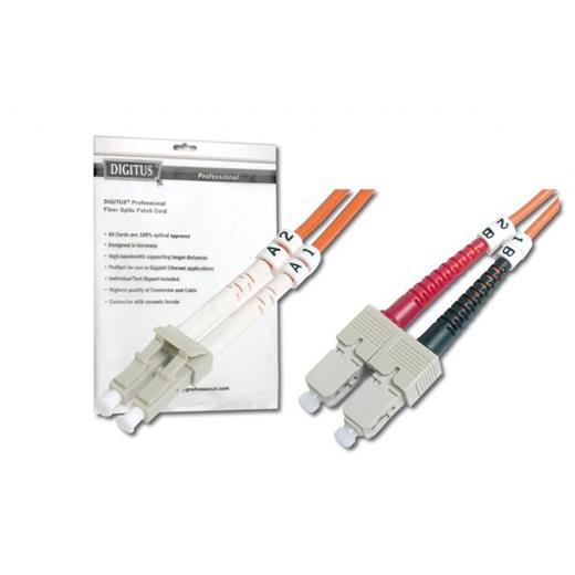 DK-2632-03 Digitus LC-SC Fiber Optik Patch Kablo, 3 metre, Multimode, Duplex, 62.5/125