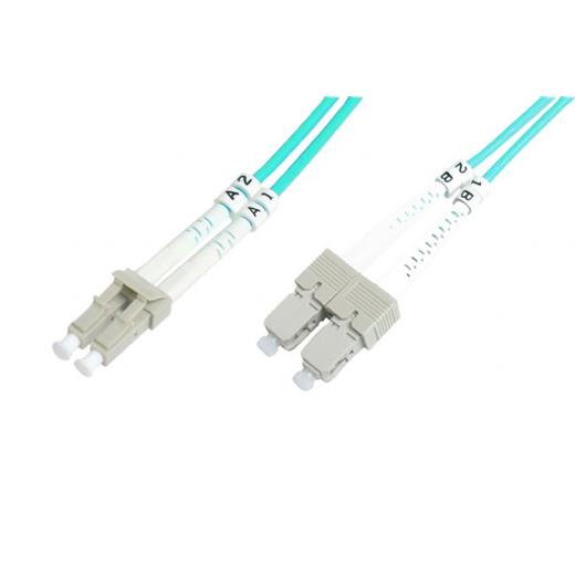 BC-FO-5LCSC-10/3 Beek LC-SC Fiber Optik Patch Kablo, 10 metre, Multimode, Duplex, 50/125, OM 3, LSZH