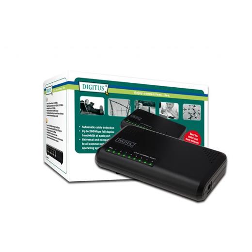 DN-50022 Digitus Unmanaged 8 port 10/100Base-T Fast Ethernet Switch, Masaüstü Tipi