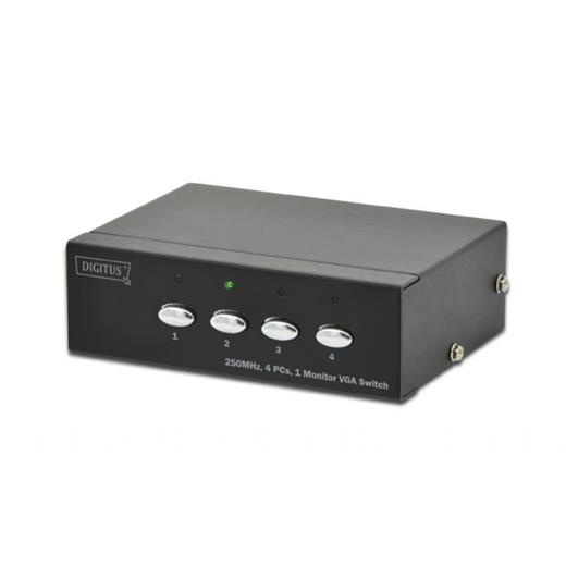 DS-45100-1 Digitus 4’lü VGA Seçici (Selector), 4 giriş - 1 çıkış, 1920 x 1080 piksel 60Hz, 250MHz