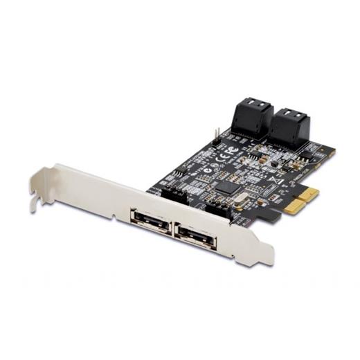 DS-30104-1 Digitus Serial ATA (SATA) III PCI Express Kartı,  4 x dahili SATA port, 2 x harici eSATA port, Marvell 88SE9230 chipset'li