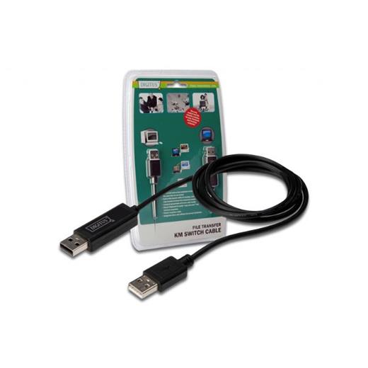DS-16101 Digitus Mini USB Klavye ve Mouse Switch, Veri transferi özelliği, USB A Erkek (PC 1) - USB A Erkek (PC 2), 1.10 metre