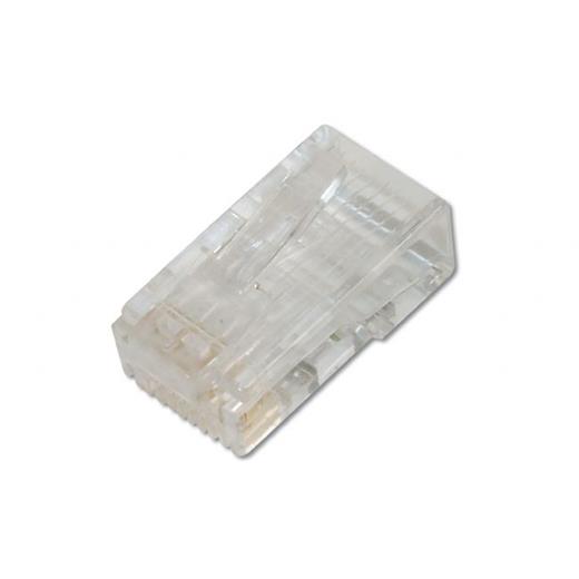 AK-219601-FR Modüler Fiş, Cat. 6, RJ45, 8P8C, Zırhsız/Unshielded, Yuvarlak Kablo Tipi, Altın Kaplama Kalınlığı 0,8µ