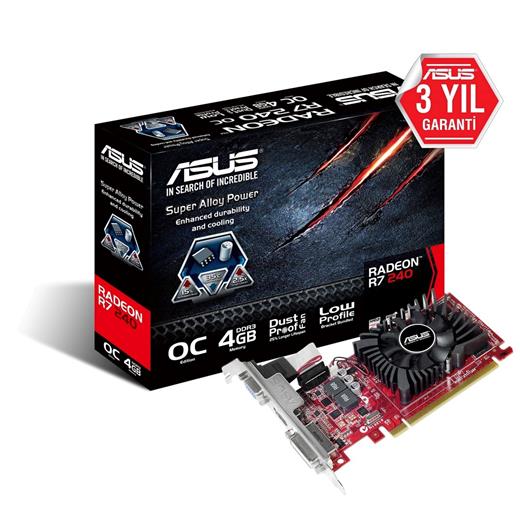 Asus R7240 OC 4GB GDDR3 128Bit Hdmi Low Profile