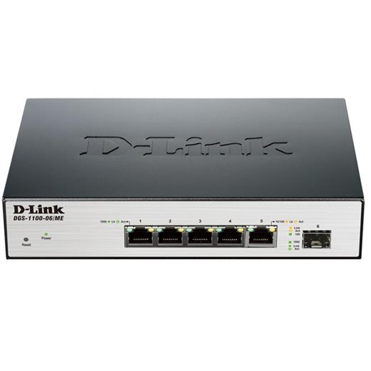 D-Link Dgs-1100-06/Me 5 Port 10/100/1000Mbps+ 1 Port Sfp, Web Yonetılebılır  Swıtch
