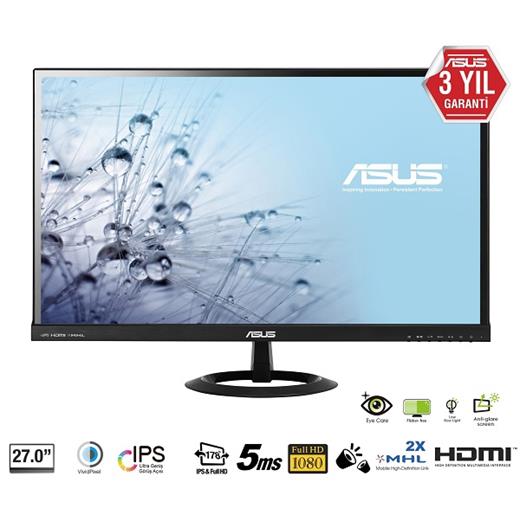 Asus 27 Vx279H Led Ips Monitör Siyah 5Mswide, 1920X1080, 2XHdmi, Vga