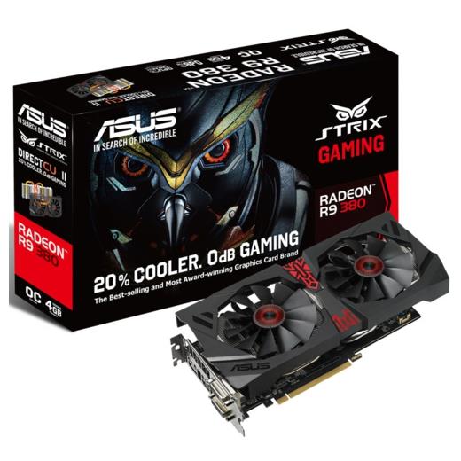 Asus Strix R9380-DC2OC-4GD5-Gaming, Radeon R9 380, 4GB, GDDR5, 256 Bit, Ekran Kartı