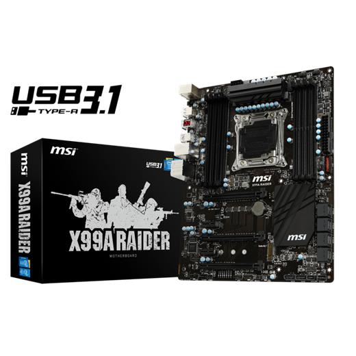 Msi X99A Raider, X99, LGA 2011-V3, DDR4-3333MHz,(OC), Anakart