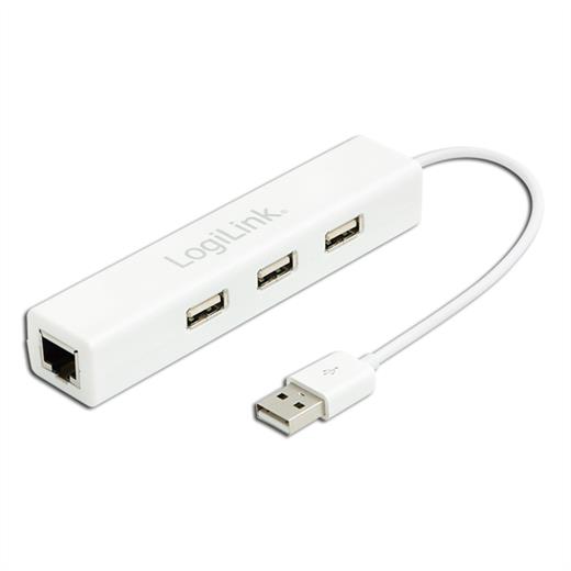 Logilink Ua0174A Usb 2.0 3 Port Hub Ve Ethernet Adaptörü