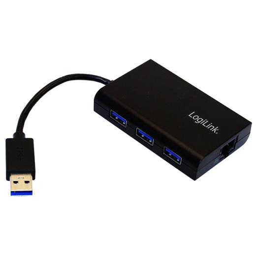 Logilink Ua0173 Usb 3.0 3 Port Hub Ve Gigabit Ethernet Adaptörü
