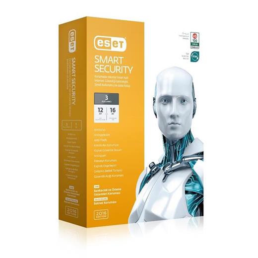 Eset Smart Security V.9  -  3 Kullanıcı Kutu