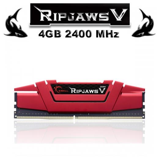 Gskill Ripjawsv Kırmızı Ddr4-2400Mhz Cl15 4Gb (1X4Gb) (15-15-15-35) 1.2V