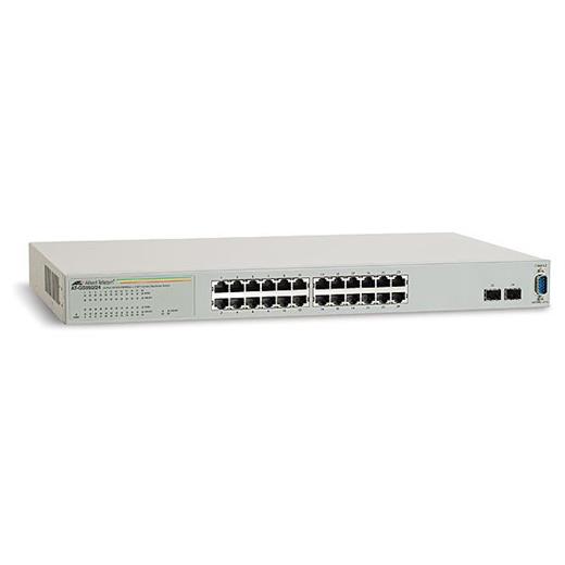 AT-GS950/24 Gigabit <b>WebSmart </b> Switch<br>
24 x 10/100/1000T<br>
4 x SFP (combo)