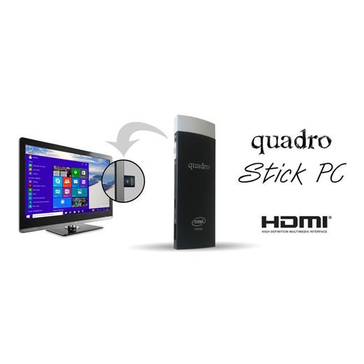 QUADRO Stick PC Quad Core Z3735 1.83Ghz 2GB 32GB Android + Win 10 BT4.0 Wi-Fi