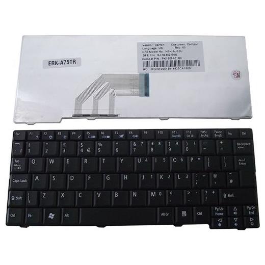 ERK-A75 - Acer One ZG5, A150 Serisi Notebook İngilizce Klavye - Siyah