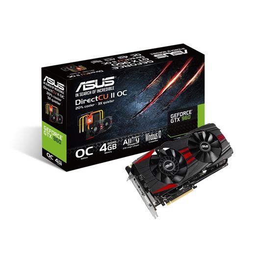 Asus Gtx960-Dc2Oc-4Gd5-Black, Gtx 960, 4Gb, Gddr5, 128 Bit, Ekran Kartı