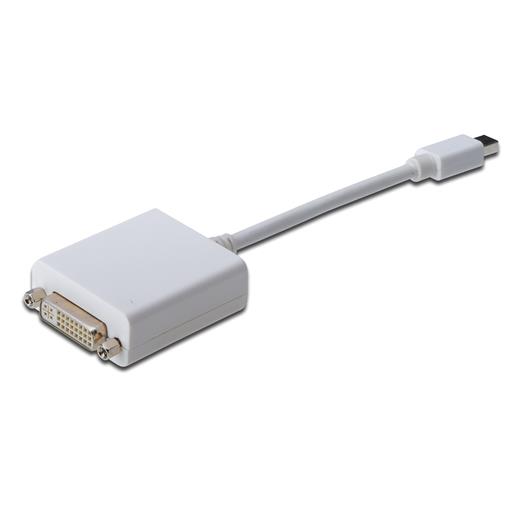 AK-340406-001-W DisplayPort (DP) Dvi-I Adaptörü, Kablolu, mini DP Erkek  Dvi-I (24+5) Dişi, 0.15 metre, DP 1.1a uyumlu, DP 1.2 uyumlu, 2x zırhlı, UL, CE, nikel kaplama, beyaz renk