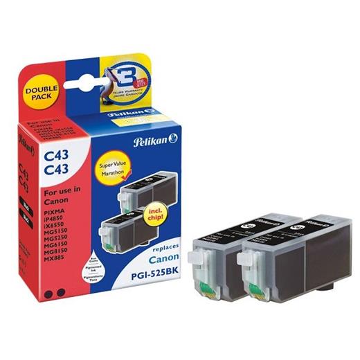 PELİKAN CANON PGI-525BK İLE UYUMLU SİYAH KARTUŞ 2¨Lİ PAKET