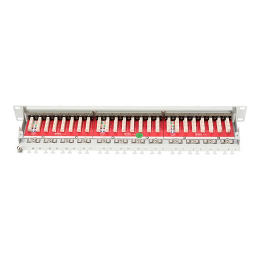 DN-91624S-EA Digitus 19 Inch 24 Port Cat-6a EA Sınıfı FTP Patch Panel, Zırhlı, 1U, tozdan korumak için kapaklı, 8P8C, gri RAL 7035 renk