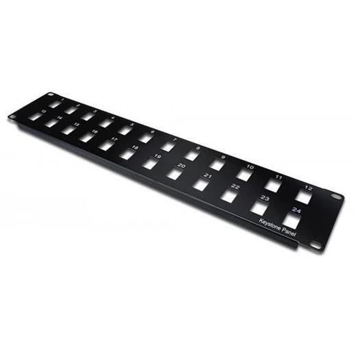 DN-91401 Digitus 24 Port Boş Patch Panel, Zırhsız, 2U Yüksekliğinde, Siyah Renk