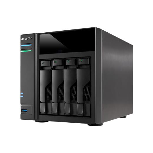 Asustor As-6104t 1.6ghz Dual 2gb 2xgb 2xesata 3xusb3 16ıpnvr 4k Hdmi