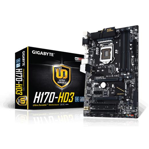 Gigabyte Ga-H170-Hd3 1151Pın Ddr4 2133Mhz Pcı-E S+E+V+Hdmi+Dvi