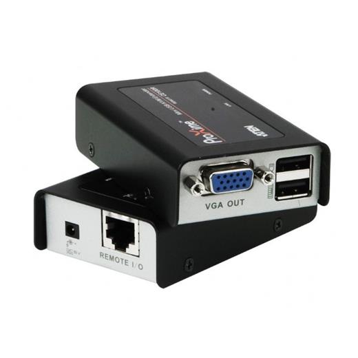 ATEN-CE100 VGA KVM (Keyboard/Video Monitor/Mouse) Mesafe Uzatma Cihazı,  USB Konsol, 100 metre<br>USB VGA Cat 5 Mini KVM Extender (1280 x 1024@100m)