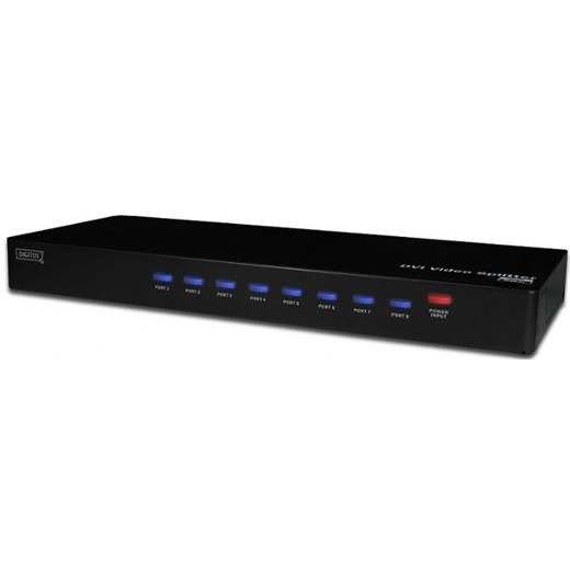 DS-43211 Digitus Dvi Monitör/Ses Sinyali Çoklayıcısı, 1 PC-8 Monitör/Hoparlör, 1 x Dvi/Dişi  Ses (Ekran Girişi) - 8 x Dvi/Dişi  Ses (Ekran Çıkışı)