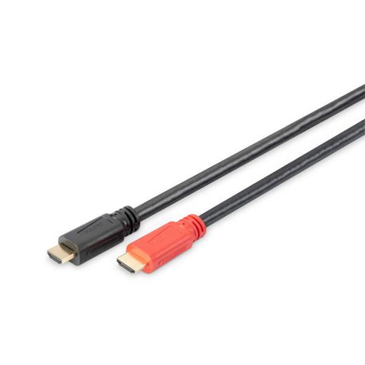 Digitus AK-330105-150-S HDMI High Speed Bağlantı Kablosu (HDMI 1.3) 1080p HDMI tip A Erkek - HDMI tip A Erkek 15 metre CU AWG28 2x zırhlı amplifikatörlü UL altın kaplama siyah renk