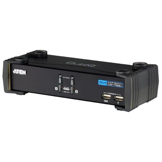 ATEN-CS1762A 2 port'lu USB 2.0 Dvi KVMP™ Switch + 2 port'lu USB (2.0) Hub, Masaüstü Tip, KVM bağlantı kablosu ürün beraberinde gelmektedir 