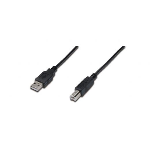 AK-300105-030-S USB 2.0 Bağlantı Kablosu, USB A Erkek - USB B Erkek, 3 metre, AWG 28, USB 2.0 uyumlu, UL, siyah renk 