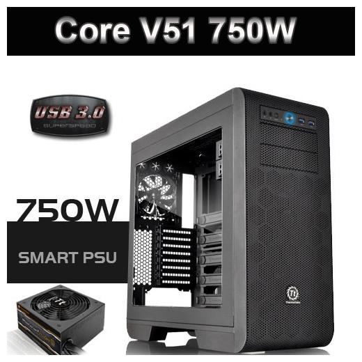 Thermaltake Core V51 Sp750W 80+Bronze Psu, Usb 3.0 Pencerli Kasa