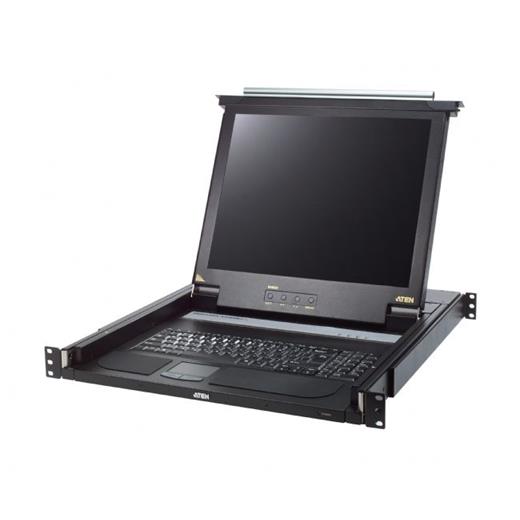 ATEN-CL1000MT Sürgülü Kasaya Sahip, KVM Switch'i Olmayan, Türkçe Klavye, Touchpad ve 17" LCD Ekranı Bulunan Konsol, Konsol Sayısı 1 