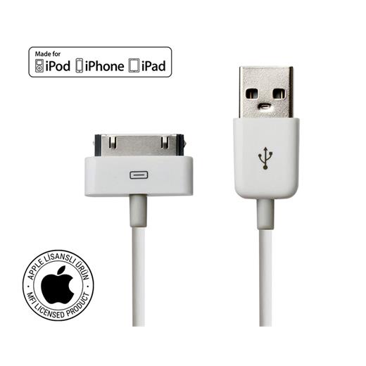 Mirax Iphone4/ 4S  Şarj ve Data Transfer Kablosu -  SDE-4100 - Apple Lisanslı Orijinal Ürün
