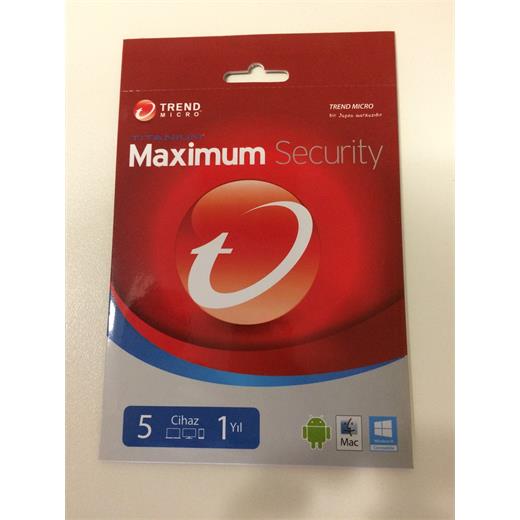 TREND MICRO MAXIMUM SECURITY 5 KULL 1 YIL