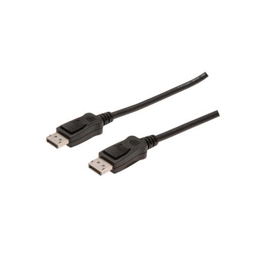 AK-340100-010-S DisplayPort Bağlantı Kablosu, DP Erkek - DP Erkek, 1 metre, kilit mekanizmalı, DP, 1.2 uyumlu, UL, siyah renk